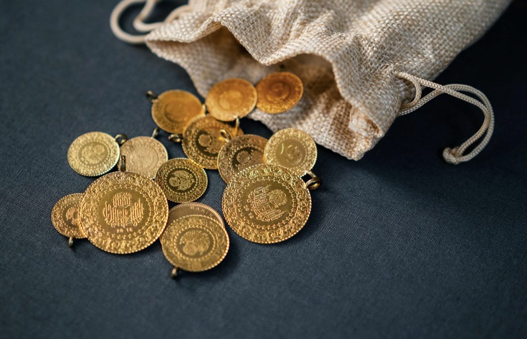 Złote, tureckie monety