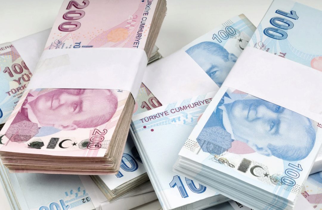 Widoczne tureckie banknoty